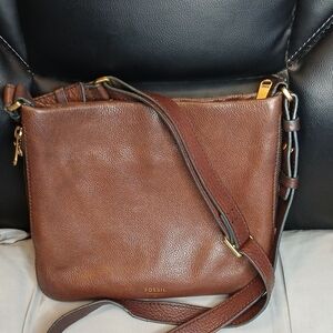 Fossil Brown Leather Crossbody Bag